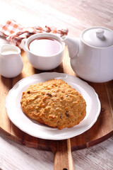 Muesli cookies served