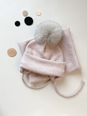 winter  hat with pompom.Warm Hat