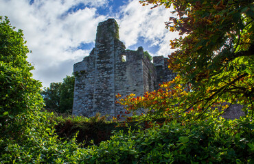 Fototapeta na wymiar Tinnahinch Castle remains in Graiguenamanagh