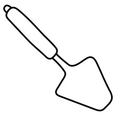 Spatula. Kitchenware sketch. Doodle line kitchen utensil and tool. Cutlery