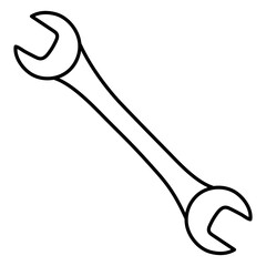 Wrench sketch. Construction tool. Color illustration
