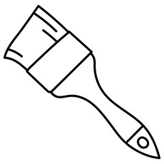 Paint brush sketch. Construction tool. Color instrument illustration