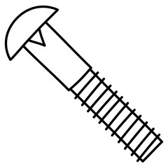 Bolt or screw sketch. Construction tool. Color instrument illustration
