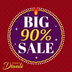 Banner big sale. Festival of Lights, Diwali. Traditional Indian festival. Vector, illustration