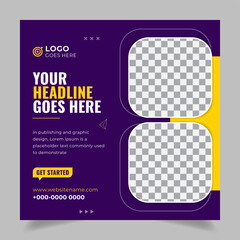 Digital marketing agency webinar or corporate social media and Instagram post template 
