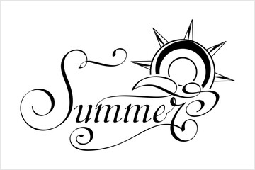 Summer Hand Drawn Pen Ink Style M_2209001