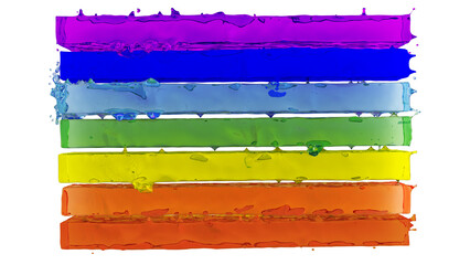 Peace flag formed by colorful fluids, metaphor of fusion and integration between peoples, 3d rendering, 3d illustration
