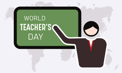 Vector illustration of happy world teacher's day. October 5. Lettering poster with text world teachers day. Vector illustration.