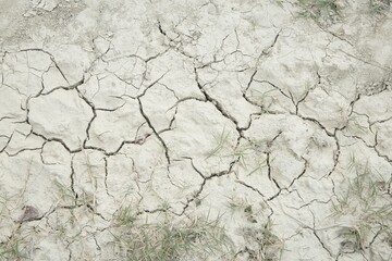 Clods of soil with a few tufts of grass during drought in a hilly terrain in Piedmont in Italy