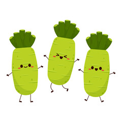 Wasabi root character. Wasabi root on white background.