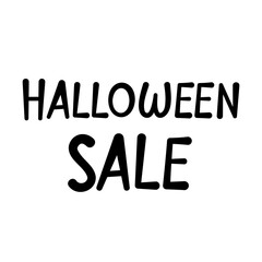 Halloween sale text banner. Halloween text design on white background.