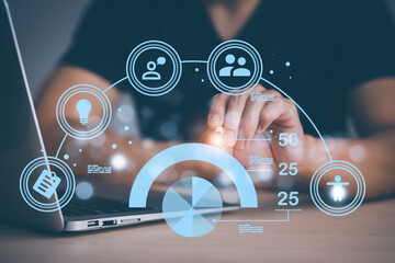 Project management and financial transactions online, business touch point at financial analyzing data while discussion, planning brand promotion budget, raising company awareness in social media