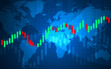 Stock market investment trading chart in graphic concept suitable for financial investment or economic trends business idea. Design illustration.