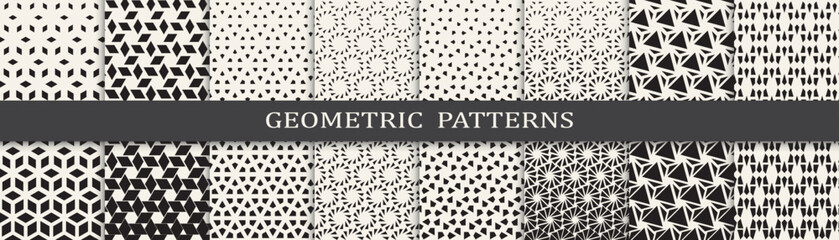 Seamless geometric halftone pattern set