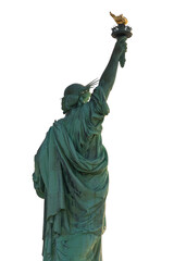 Fototapeta premium Statue of Liberty - isolated on white rear view