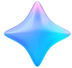 Glossy Holographic 3d Star Icon