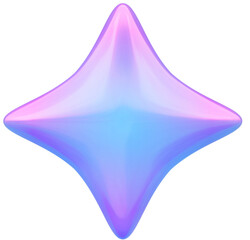 Glossy Holographic 3d Star Icon