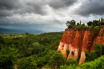 Red ocher cliff in Roussillon France