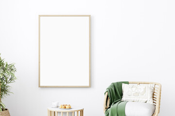 Poster mockup in living room