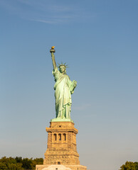 Fototapeta premium Side view of the Statue of Liberty with space for an inscription