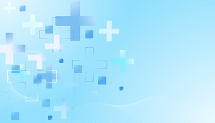 Abstract health science consist health plus digital technology concept  modern medical on hi tech future blue background.