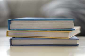 stack of books on the table