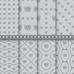 Set of Koala seamless pattern