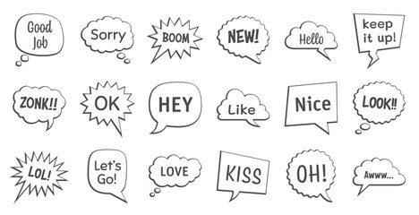 Set of speech bubbles