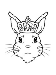Hase König Krone Gesicht 
