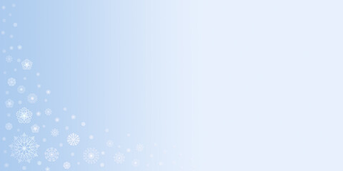 White snowflakes on the blue background