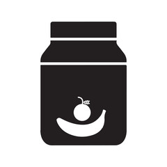 Baby food formula kids icon | Black Vector illustration |
