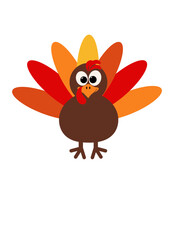 Thanksgiving  Turkey svg clip art. Isolated transparent background. 