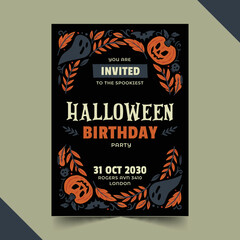 halloween celebration invitation template vector design illustration