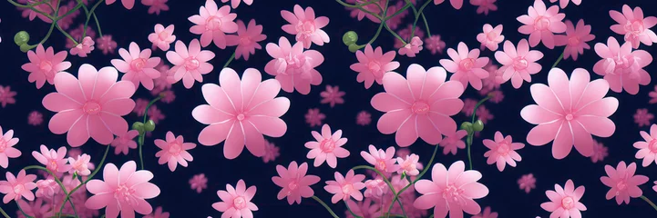 Nahtloses Blumenmuster. Blumen und grüne Blätter. Nahtloser Hintergrund für Verpackungen, Stoffe, Tapeten, Postkarten, Grußkarten, Hochzeitseinladungen, Banner, 3D-Rendering © Viks_jin