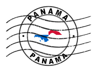 Map of Panama, Postal Passport Stamp, Travel Stamp