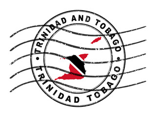 Map of Trinidad and Tobago, Postal Passport Stamp, Travel Stamp