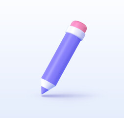 Pencil 3d, great design for any purposes. Colorful pencil 3d on white background. Vector graphic design