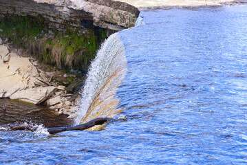 Waterfall in Estonia. Jagala the highest natural cascade in Estonia. close up