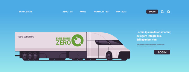 electric semi trcuk trailer with container future cargo transport delivery electrified transportation e-motion zero emissions