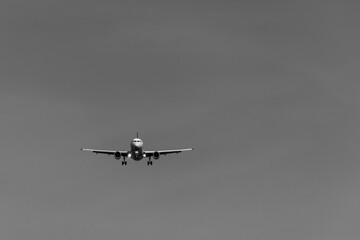 Fototapeta na wymiar Commercial Passenger Airplane during Landing Procedure