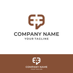 Letter E Chat App Logo Design