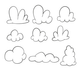 set of cartoon clouds