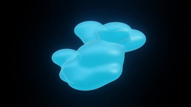 light blue abstracted bubbles rambling on black background.