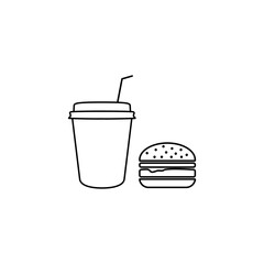 fast food  - black vector icon