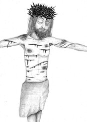 Jezus ukrzyżowany - obrazy, fototapety, plakaty