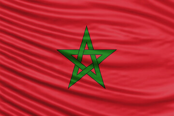 Morocco Flag Wave Close Up, national flag © allexxandarx