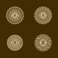 luxury decoration frame logo design. monogram engraving ornaments, for designing business cards, invitations, packaging labels, weddings, boutiques and more