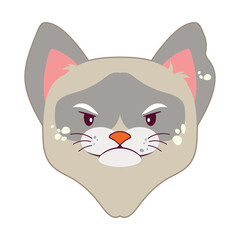 cat angry face cartoon cute