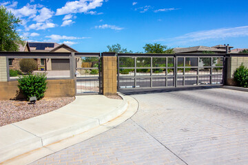 Exit Automobile Gate At Secure Subdivision