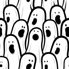 Seamless Ghost Pattern for Halloween